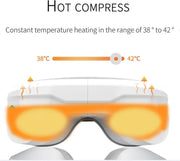 Oogmassage Apparaat - Massager - Ontspanning - Met Trillingen - Verlicht Vermoeidheid - Bluetooth - USB - 23x9x9 cm - Wit