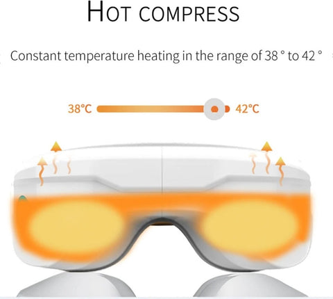 Oogmassage Apparaat - Massager - Ontspanning - Met Trillingen - Verlicht Vermoeidheid - Bluetooth - USB - 23x9x9 cm - Wit