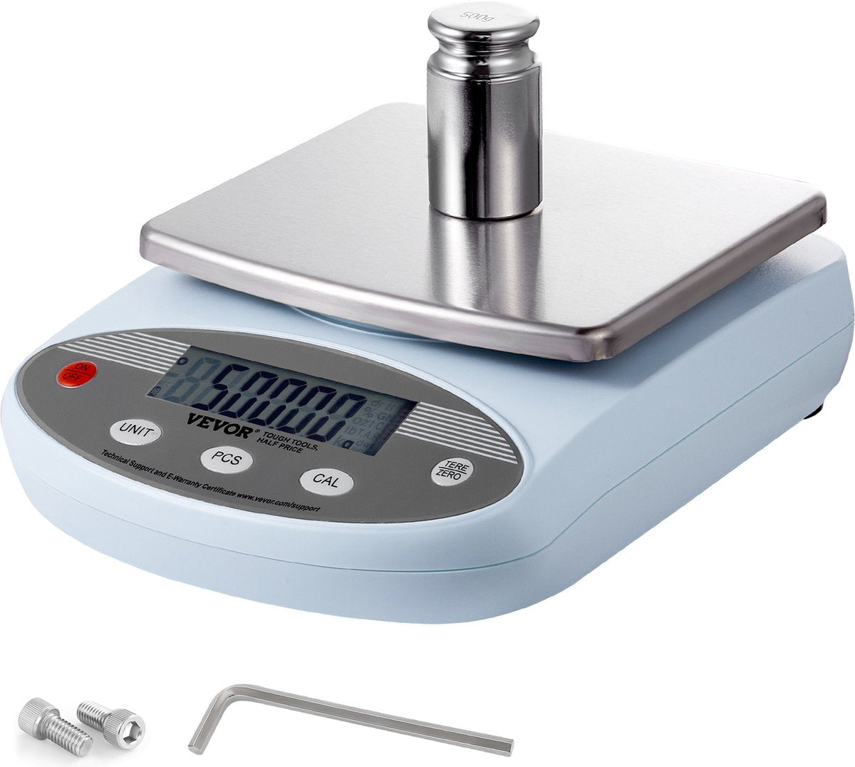 Laboratoriumweegschaal - Analytische Balans - Roestvrijstalen Bakje - Breed Toepassingsgebied voor Laboratoria - Juwelierszaken - Onderzoeksinstellingen - 0,01g Nauwkeurigheid - LCD Scherm