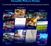 Gaming Monitor - 24.5” 2560*1440 QHD FAST IPS Display - 240Hz Refresh Rate - 1ms GTG - 95% DCI-P3 - HDR10 - Adaptive-Sync - Dynamic OD - Game Rush Mode - PIP &amp; PBP Display - Versatile Picture Modes - Low Blue Light - VESA Wall Mount