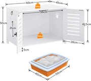 Kattenbak Kast - Houten Kattenbak Behuizing - Verborgen Kattenbak - Groot Kattenhuis Meubilair - (LxBxH) 45X60X50 cm