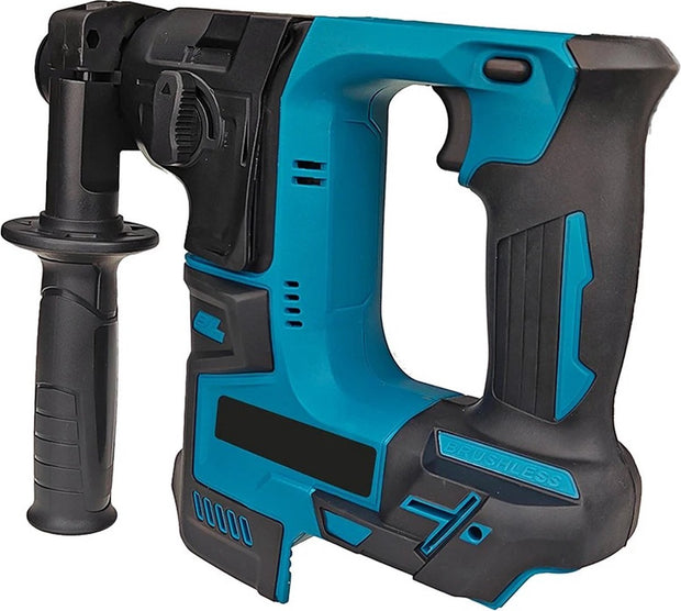 Klopboormachine - Boorhamer - Boormachine Met Klopfunctie - Beitelhamer - 2 Opties - Met Handvat - Koolborstel loos - Voor 18V / 21V Batterij - Blauw