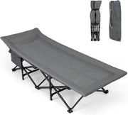 Veldbed - Kampeerbed - Vouwbed - Ligbed - Stretcher- Campingbedje - Opvouwbaar - 1 Persoons - Grijs