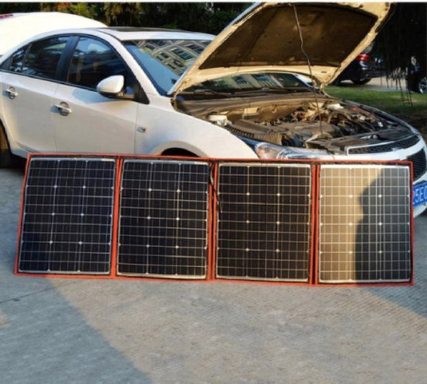 Opvouwbaar Zonnepaneel voor Powerbank, Telefoon, Survival - Noodpakket Denk Vooruit - Kamperen - Draadloos Elektriciteit - 100W