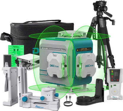 Distance meter - Cross line laser - Laser level - Line laser - 4D - 4/8/12/16 lines - Adjustable - 525Nm - 2600Mah - Green - With tripod - With accessories