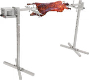 Speenvarkensgrill - Lamsgrill - 117 cm -  41 kg - Roestvrij Staal - Rotisserie Spit - Braadgrill - 42W -  Lamsgrill BBQ-grill - Grillwagen Barbecue - 8in - Hoogte verstelbare Grote - Piesgrill kalkoenvlees, ham