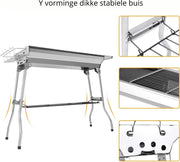 Bbq Houtskool – Houtskoolbarbecues - Opvouwbaar - RVS - 73 x 33 x 72 cm - Inclusief BBQ-gereedschap - Draagbaar