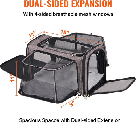Reismand Kat en Hond - Huisdier Drager Trolley - Ademend Reistas met Telescopische Handgreep, Wielen en Schouderriem - Draagbare Rugzak - Draagtas Honden - Perfect voor Uitgaan en Reizen met Honden en Katten