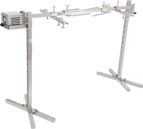 Speenvarkensgrill - Lamsgrill - 117 cm -  41 kg - Roestvrij Staal - Rotisserie Spit - Braadgrill - 42W -  Lamsgrill BBQ-grill - Grillwagen Barbecue - 8in - Hoogte verstelbare Grote - Piesgrill kalkoenvlees, ham