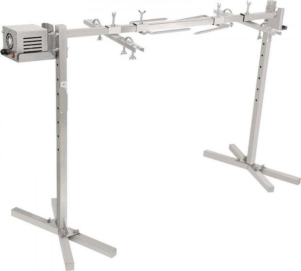 Speenvarkensgrill - Lamsgrill - 117 cm -  41 kg - Roestvrij Staal - Rotisserie Spit - Braadgrill - 42W -  Lamsgrill BBQ-grill - Grillwagen Barbecue - 8in - Hoogte verstelbare Grote - Piesgrill kalkoenvlees, ham