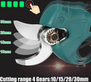 Accu snoeischaar - Accu-takkenschaar - elektrische boomschaar - tuinschaar - 21V - snijdiameter: 10/15/20/30 mm - Blauw