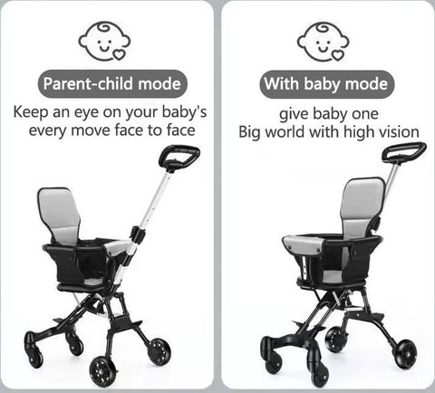 Kinderwagen - Wandelwagen - Opvouwbare Kinderwagen - Stevige wandelwagen - Inclusief Zonwering en Kussen