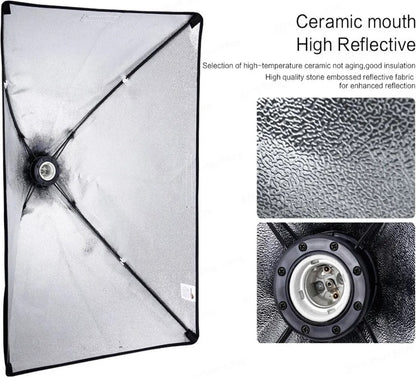 Photo Studio Softbox Lighting Kit with Background Frame - Backdrop System - Studio Photography - Includes 3 Backdrops, Tripod, Reflector Board and 4 Umbrellas - Complete Set