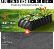 Kweekbak planten - Moestuinbak - Verhoogd bed - 240x120x60cm - Kweekbakken moestuin - Gray - 1700 Liter