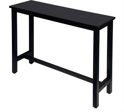 Bartafel - Met Voetensteun - Zwart - 140x40x100 cm - Voor Binnen/Buiten