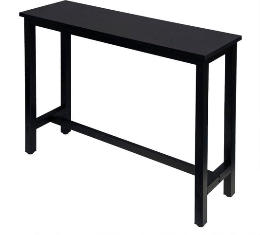 Bartafel - Keuken & Bartafel - Counter VOOR Koffie & Ontbijt - Eettafel Metalen Poten met Voetensteun - 120x40x100cm - Zwart