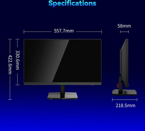 Gaming Monitor - 24.5” 2560*1440 QHD FAST IPS Display - 240Hz Refresh Rate - 1ms GTG - 95% DCI-P3 - HDR10 - Adaptive-Sync - Dynamic OD - Game Rush Mode - PIP &amp; PBP Display - Versatile Picture Modes - Low Blue Light - VESA Wall Mount