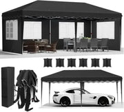 Luxe Paviljoentent - 3x6m'- 420d Oxforddoek - 4 Zijpanelen - Waterdicht - Opvouwbaar - 99% UV-bescherming - Frame Gepoedercoat - Luifeltent - Feesttent