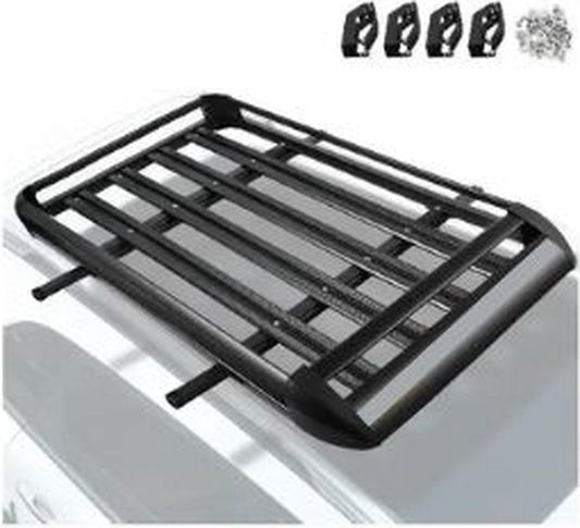 Roof Rack - Roof Rack - Universal Car Roof Rack - Loadable Up To 100 KG - L127 x W90 x H14 CM - Aluminum - Black