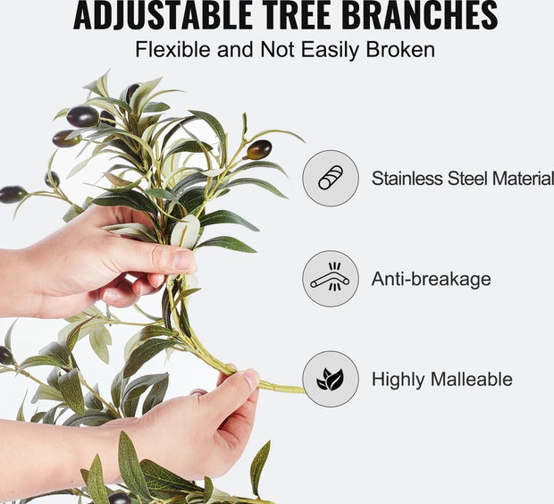 Kunst olijfboom - Kunstplant - 150 cm hoog - Laag onderhoudsboom voor thuis - Veilig PE materiaal - Anti slip kantelbescherming