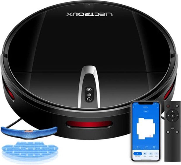 Robotstofzuiger - Droog en nat dweilen - 4KPa Zuigkracht - Werkt met Alexa en Google assistant - Ideaal voor haren, tapijt etc