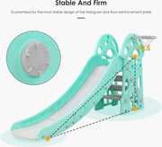 Glijbaan - Met basketbal ring - Mintgroen - Voor binnen en buiten - Makkelijk op te bergen