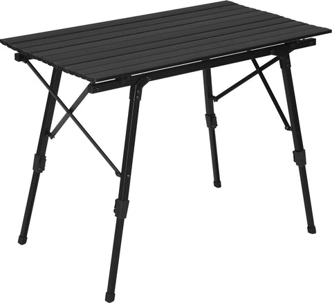 Campingtafel - Hoogte Verstelbaar - Aluminium - Zwart - 90x52.2x72cm