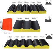 Profielslijpblok Dubbelzijdige contour- en Hoekschuurgrepen - Concaaf Convex Profielschuurgreep Pads Profielgrepen voor Handschuren