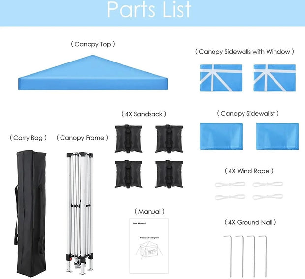 Party Tent - Partytenten - Partytent Opvouwbaar - Partytent 3x3 - Paviljoen - Partytent Easy Up - Partytent Waterdicht - Partytenten Met Zijwanden -