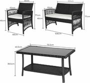 Tuinset - Inclusief Tweezitsbank en Enkele Stoelen - Comfortabele Kussens - Flexibele Opstelling - Grijs