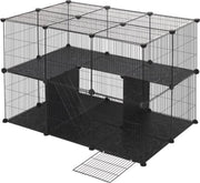 Dierenren - Kattenren - Hondenren Buiten - Konijnenhok voor Binnen - Konijnenren - Kippenren - Ren - 105x70x70 cm - Zwart