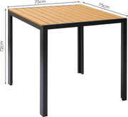 Tuinset - Balkonset - Kleine tuinset - 2 personen - Tafel en 2 stoelen - Verstelbare tuinstoelen - Hout met metaal