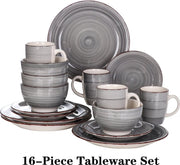 Ceramic dinnerware set - 16 pieces - 4 persons - Dinner plate - Dessert plate - Grain bowl - Drinking mug