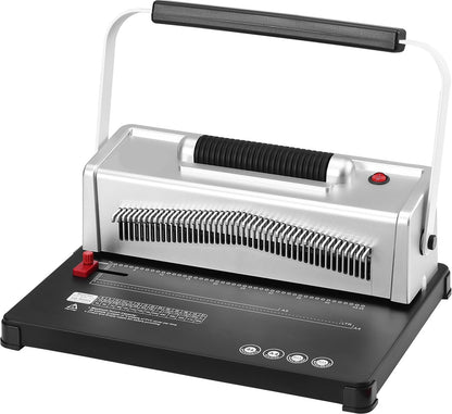 Spiraalbindmachine - IJzeren Basis + ABS-Kunststof Behuizing - Efficiënt en Schoon Inbinden - Compatibel met Verschillende Maten - Robuust en Duurzaam - Inclusief Accessoires