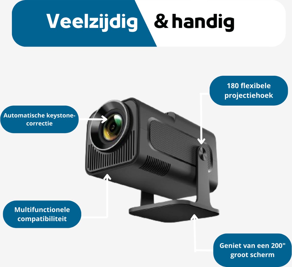 Draagbare Beamer - Portable Beamer - Mini Beamer - Projector - Duurzaam