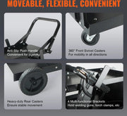 Laskar - Laswagen 3-Laags - Draaibare Wielen - Met Grote Opbergruimte - Met Anti Slip Handvat - Uitstekende Kwaliteit