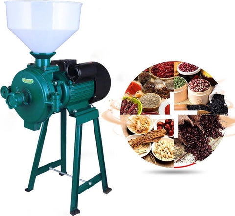 Graanmolen - Met Trechter - Elektrische Voermolen - Droge Voedingsmolen - Freesmachine - 2200W - 230V - Groen