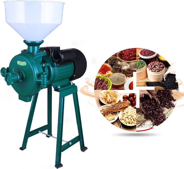 Graanmolen - Met Trechter - Elektrische Voermolen - Droge Voedingsmolen - Freesmachine - 2200W - 230V - Groen