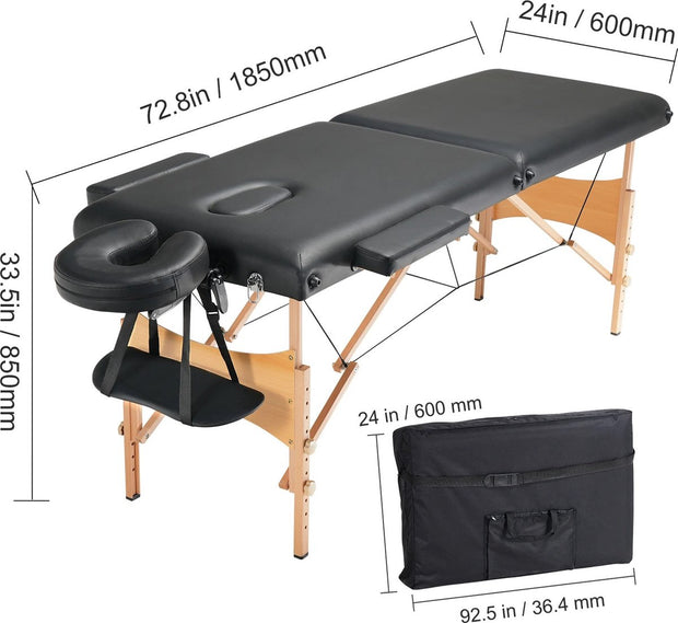 Massage tafel - Draagbare massagetafel - Opvouwbaar - Verstelbaar - Tattoo bed - Spa - Massage - Schoonheid