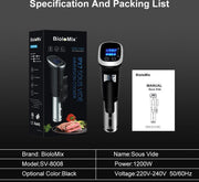 Sous Vide Stick - Sous Vide Cookers - Sous Vide - 1100W - Immersion Circulation Pump - Vacuum Slow Cooker - LCD Digital Precision Control