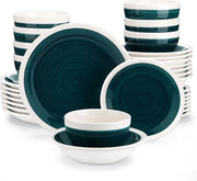 Luxe Serviesset – 32 delig – 8 persoons – Porselein - Bordenset – Dinner platen – Dessertborden - Kommen - Pastabord - Groen