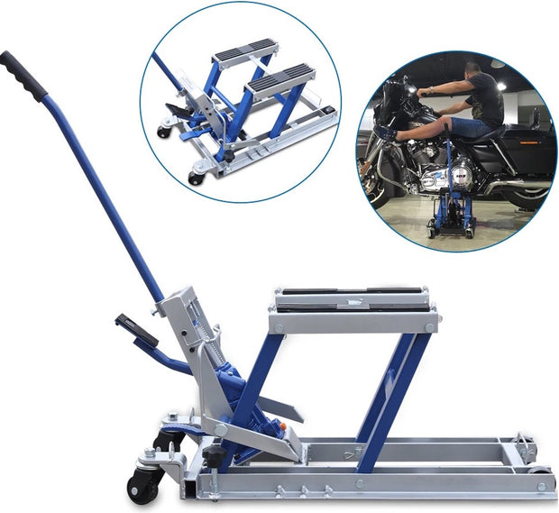 Hydraulische motorkrik 680kg - Motorlift - Motorheftafel - Motorbrug - Motorfiets krik - Minilift - Verstelbaar montagestandaard - Hydraulisch motorstandaard