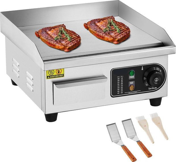 Commerciële Elektrische Grill – Aanrechtgrill – Plat 10 mm – Voor Thuis en Commercieel Gebruik