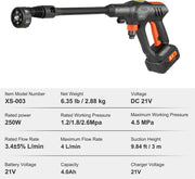 Hogedrukreinigers - Terrasreiniger - Hogedrukreiniger Auto - Hogedrukreiniger Accu - 250W - 50bar - 4L/min