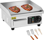 Commerciële elektrische grill - Countertop grill - 10mm plat - 2000W - voor thuis en commercieel gebruik