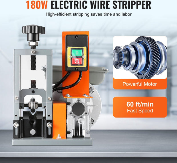 Draadstripmachine - 1,5-25mm - 180W - elektrische koperdraadstripmachine - aluminiumlegering - voor het strippen van koperdraad