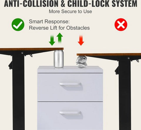 Bureau - Bruin - bureau Organizer - Elektrisch Bureau - Verstelbaar - Thuiskantoor - Studeren
