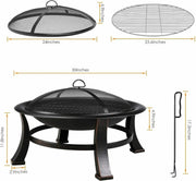 Vuurkorf - Grill - BBQ - Vonkscherm - Vuurpoker - Buiten
