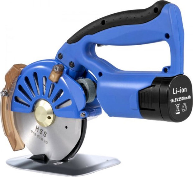 Roterende Snijder - Elektrische Schaar - Professioneel Cirkelzaag - voor het Snijden van Stof, Katoen, Leer, Ambachten - Draadloze doe-het-zelf-Gereedschappen voor Patchwork - 125 mm Snijbladen - Blauw