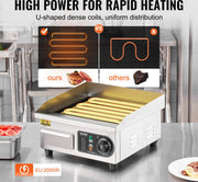 Commerciële elektrische grill - Countertop grill - 10mm plat - 2000W - voor thuis en commercieel gebruik